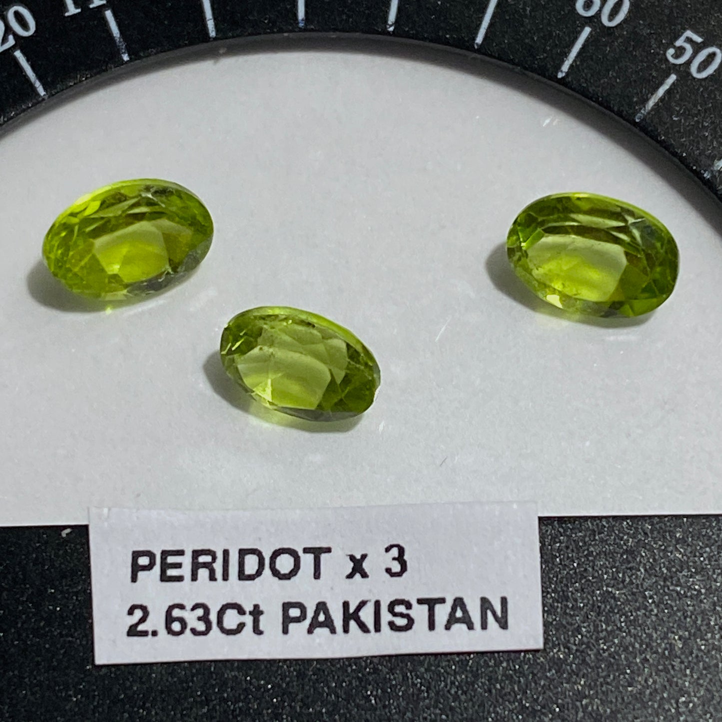 PERIDOT GEMSTONES x 3 : SAPIT GALI, KAGHAN VALLEY, PAKISTAN. 2.63Ct MFG5438