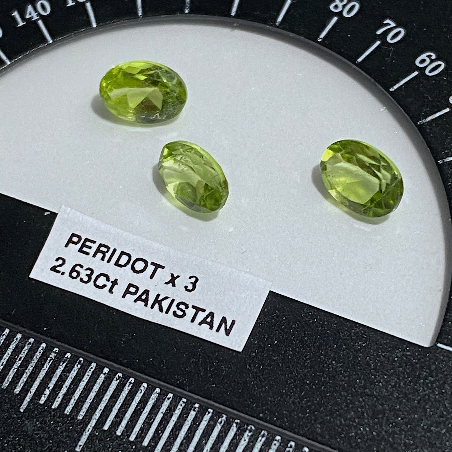 PERIDOT GEMSTONES x 3 : SAPIT GALI, KAGHAN VALLEY, PAKISTAN. 2.63Ct MFG5438