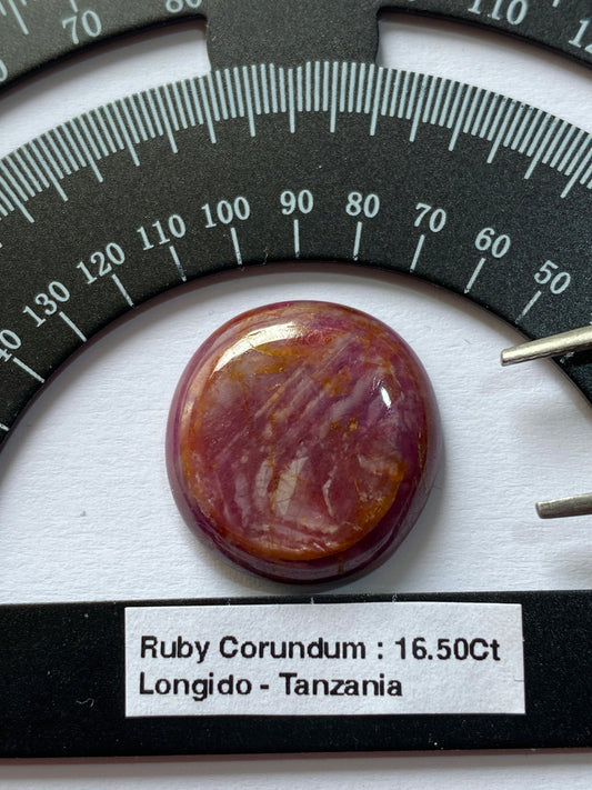 RUBY CORUNDUM NATURAL GEMSTONE : LONGIDO, ARUSHA, TANZANIA 16.50Ct. MFG4939