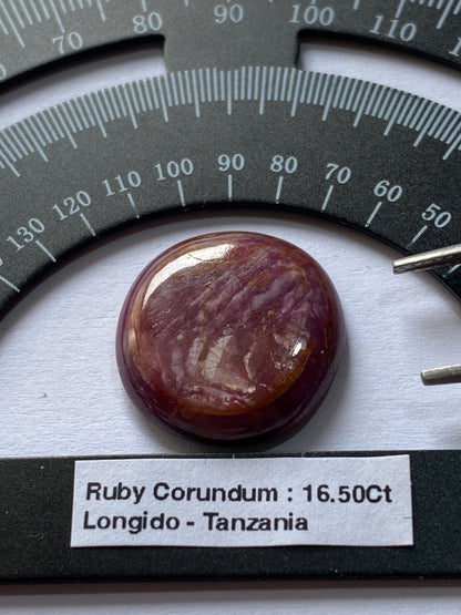 RUBY CORUNDUM NATURAL GEMSTONE : LONGIDO, ARUSHA, TANZANIA 16.50Ct. MFG4939
