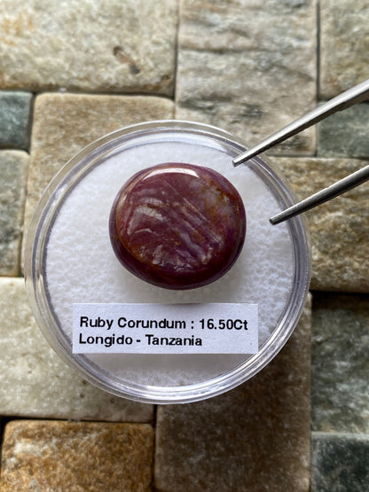RUBY CORUNDUM NATURAL GEMSTONE : LONGIDO, ARUSHA, TANZANIA 16.50Ct. MFG4939