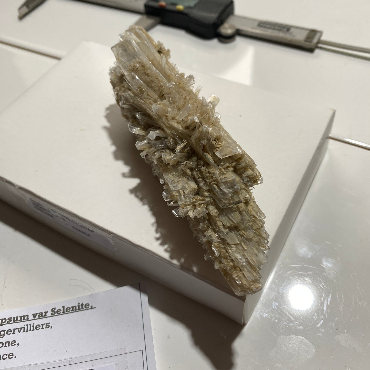 SELENITE CRYSTAL CLUSTER  - ANGERVILLIERS, ESSONNE, FRANCE 107g MF4099