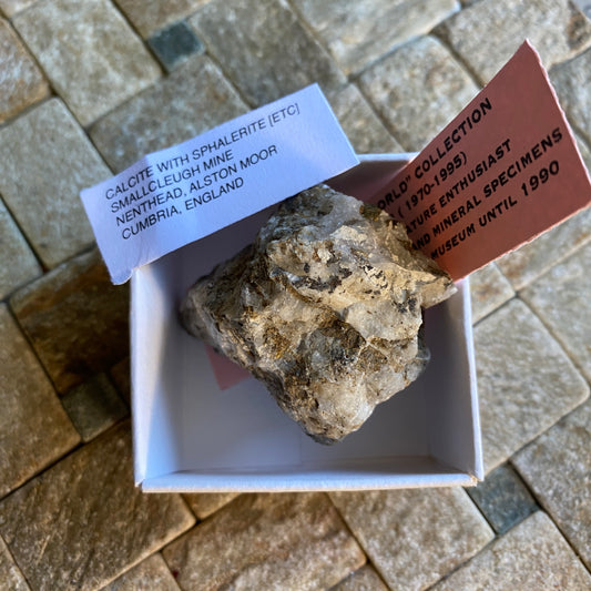 CALCITE WITH SPHALERITE ETC, SMALLCLEUGH MINE, NENTHEAD, CUMBRIA, 54g MF1696
