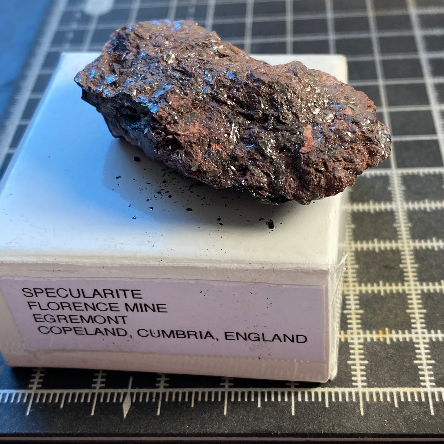 MICACEOUS HEMATITE [SPECULARITE], FLORENCE MINE, CUMBRIA. 36g MF1697