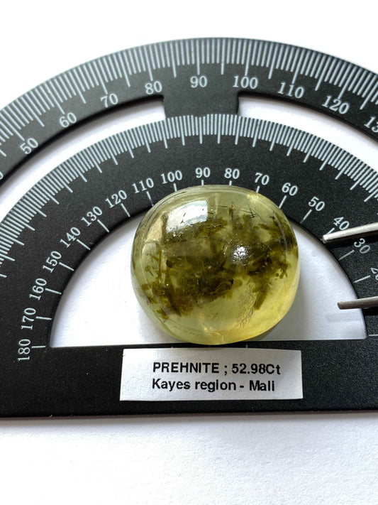 PREHNITE NATURAL MINED GEMSTONE : KAYES REGION, MALI, AFRICA 52.96Ct MFG4935