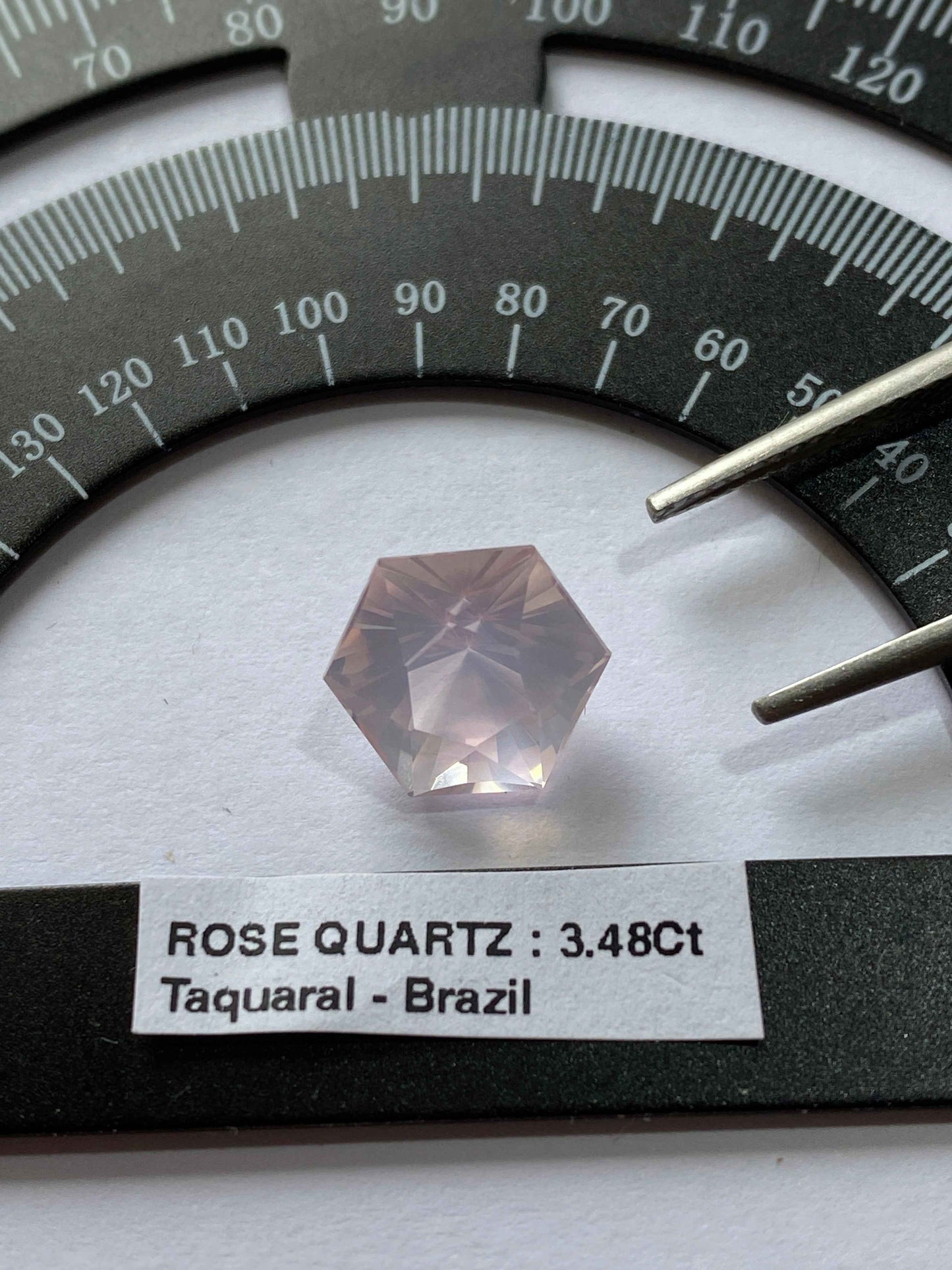 ROSE QUARTZ NATURAL GEMSTONE : TAQUARAL, MINAS GERAIS, BRAZIL 3.48Ct MFG4940