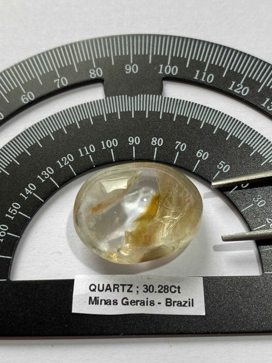 QUARTZ NATURAL GEMSTONE : CORONEL MURTA, MINAS GERAIS, BRAZIL 30.28Ct MFG4914