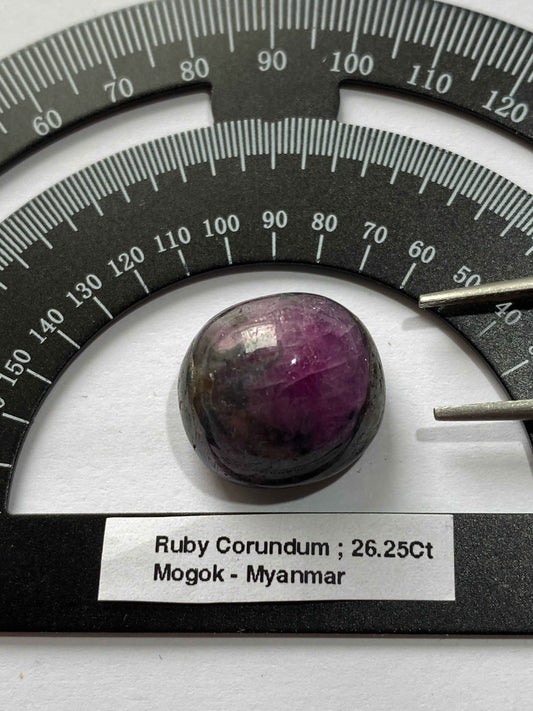 RUBY CORUNDUM NATURAL GEMSTONE : MOGOK, MANDALAY, MYANMAR  26.25Ct MFG4936