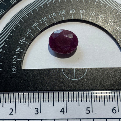 RUBY CORUNDUM GEMSTONE - MYSORE, KARNATAKA, INDIA  6.65Ct  MFG5009