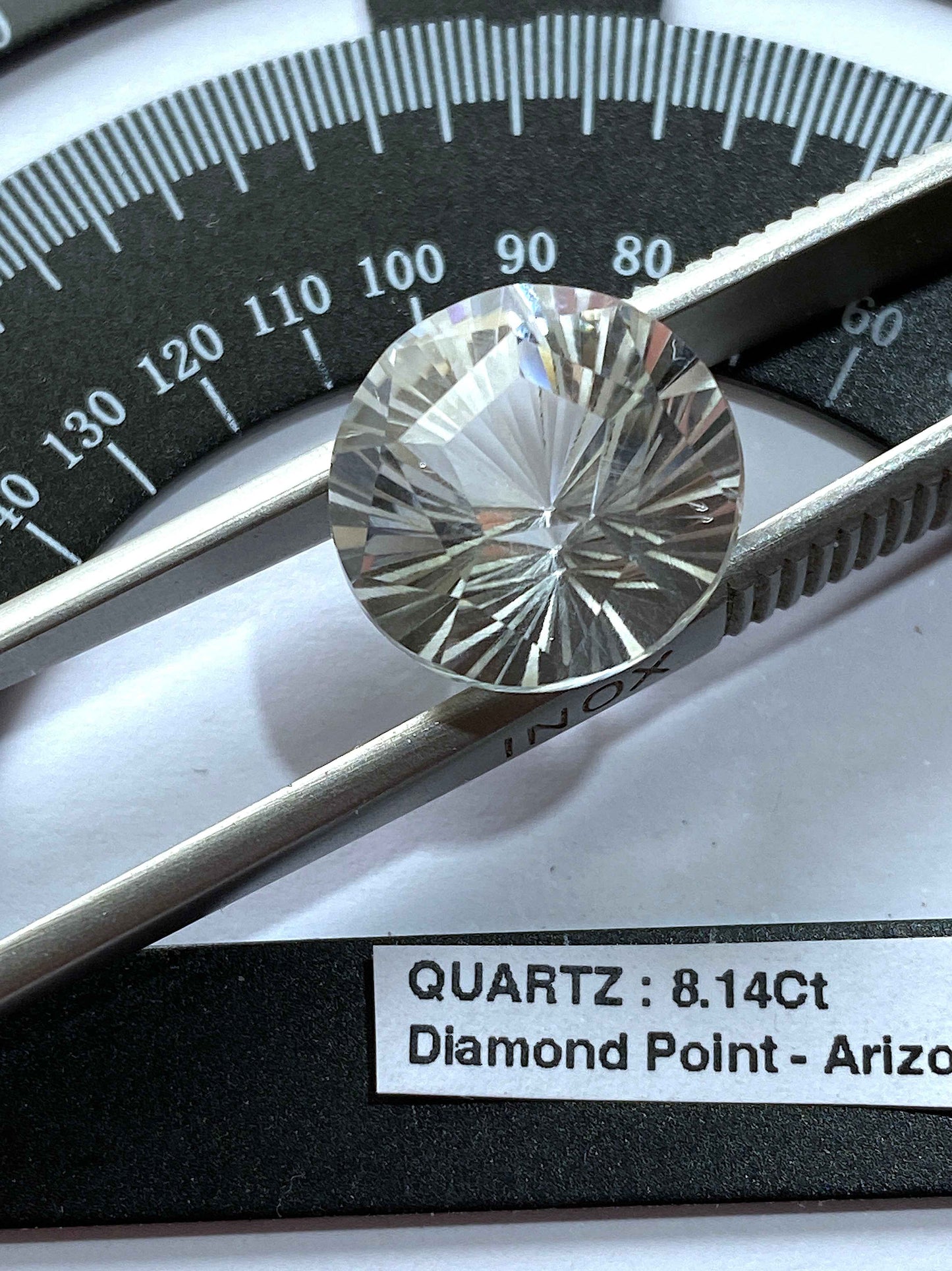 QUARTZ NATURAL GEMSTONE : DIAMOND POINT, GILA , ARIZONA, U.S.A. 8.14Ct MFG4932