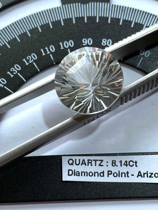 QUARTZ NATURAL GEMSTONE : DIAMOND POINT, GILA , ARIZONA, U.S.A. 8.14Ct MFG4932