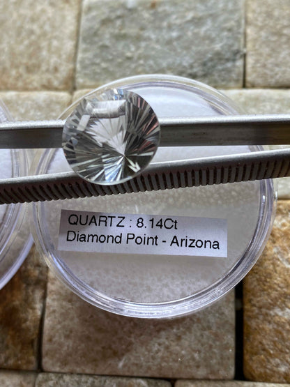 QUARTZ NATURAL GEMSTONE : DIAMOND POINT, GILA , ARIZONA, U.S.A. 8.14Ct MFG4932