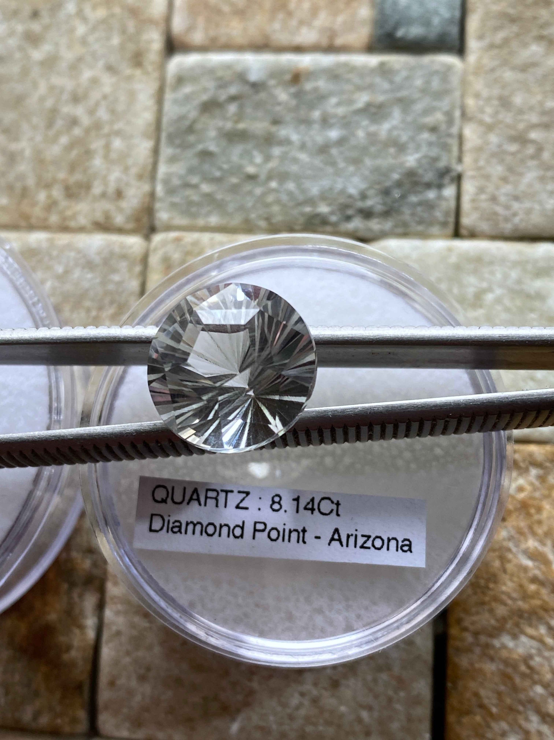 QUARTZ NATURAL GEMSTONE : DIAMOND POINT, GILA , ARIZONA, U.S.A. 8.14Ct MFG4932