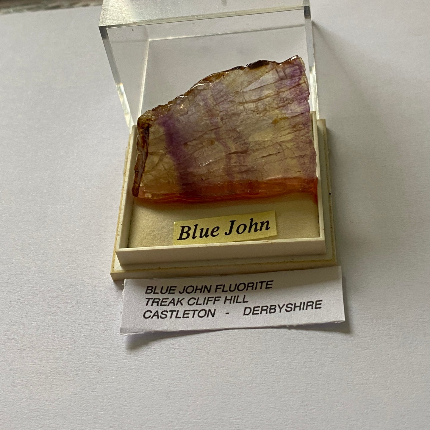 BLUE JOHN FLUORITE - TREAK CLIFF HILL, CASTLETON, DERBYSHIRE,  8g MF4101