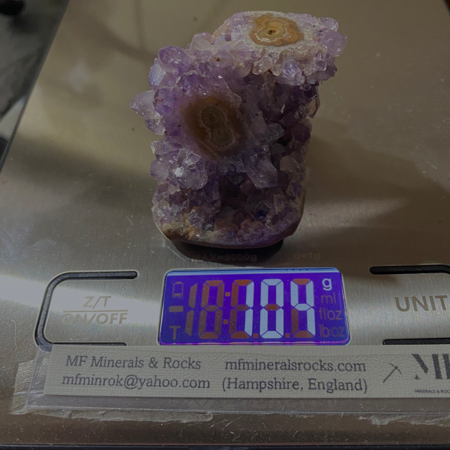 AMETHYST QUARTZ CRYSTAL ASSEMBLAGE FROM ARTIGAS, URAGUAY 104g  MF4104