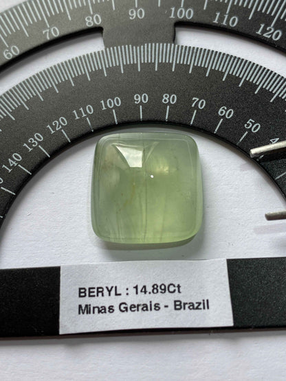 BERYL  [LIGHT EMERALD] NATURAL GEMSTONE : MINAS GERAIS, BRAZIL 14.89Ct MFG4922