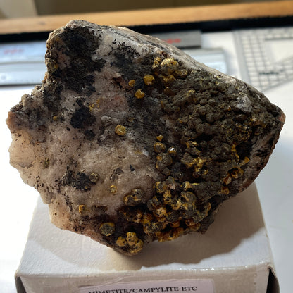 SPECIMEN FROM DRY GILL MINE [ MIMETITE ETC], CALDBECK, CUMBRIA, ENGLAND 250g MF1345