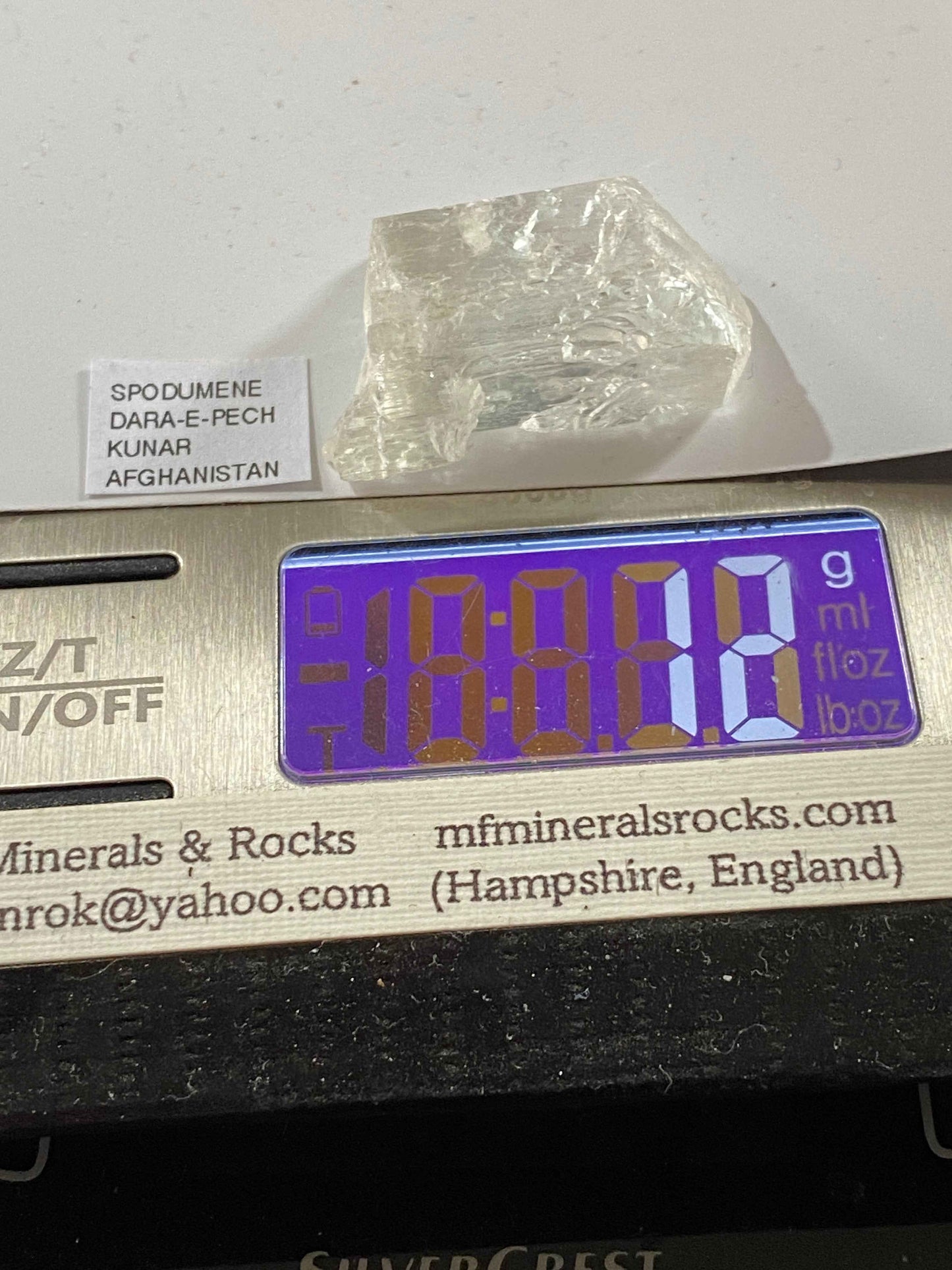 SPODUMENE : DARA-E-PECH, KUNAR, AFGHANISTAN 12g. MF4934