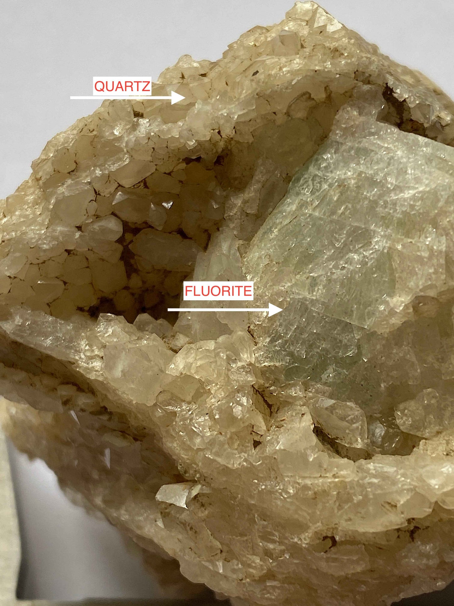 FLUORITE WITH QUARTZ : BLANCHARD MINE, BINGHAM, NEW MEXICO U.S.A. 109g MF4936
