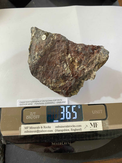 CASSITERITE [ETC] : GEEVOR MINE, PENDEEN, CORNWALL, ENGLAND 365g MF4940