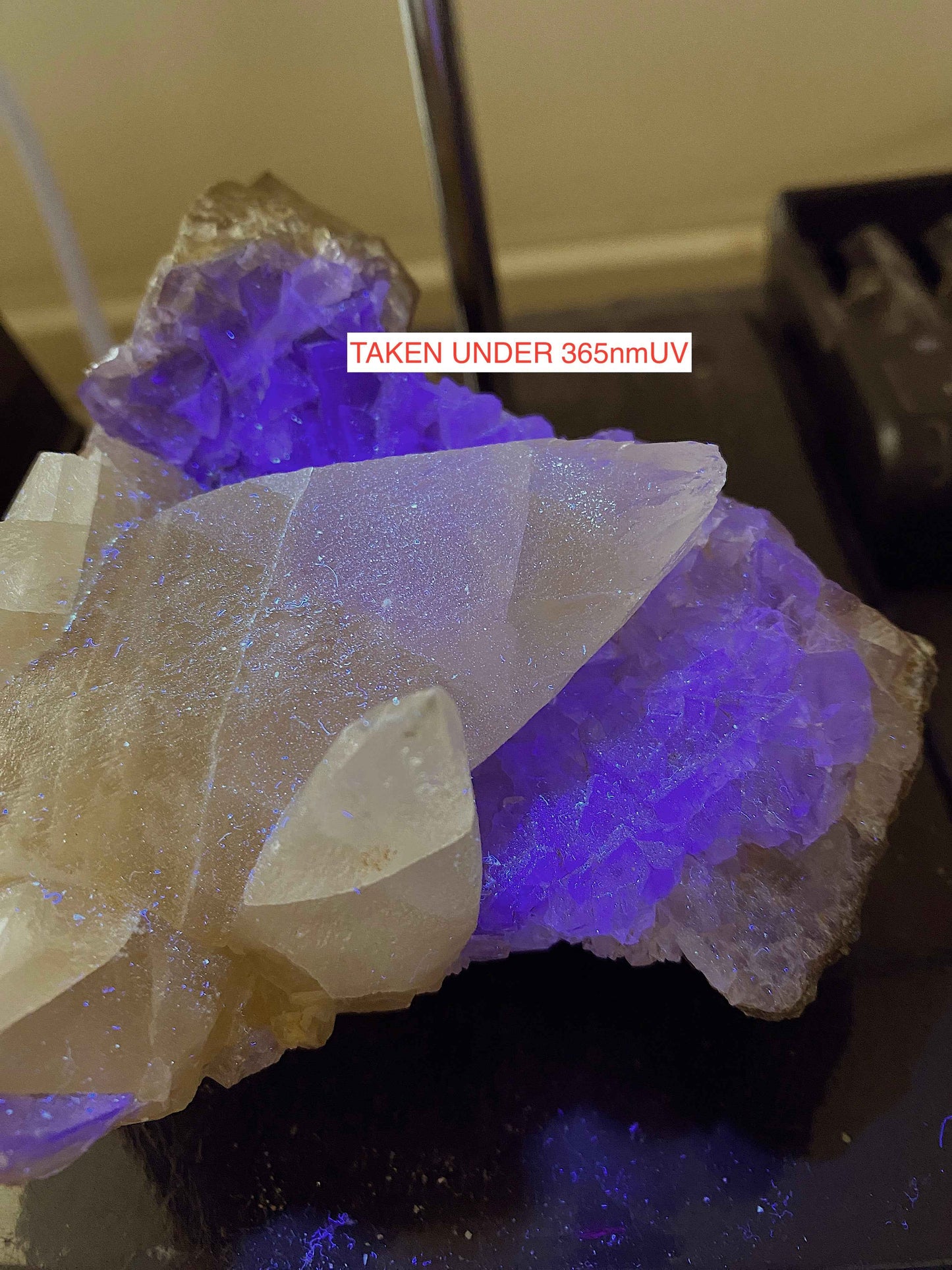 CALCITE WITH FLUORITE : LADYWASH MINE, EYAM, DERBYSHIRE DALES, ENGLAND