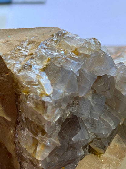 CALCITE WITH FLUORITE : LADYWASH MINE, EYAM, DERBYSHIRE DALES, ENGLAND
