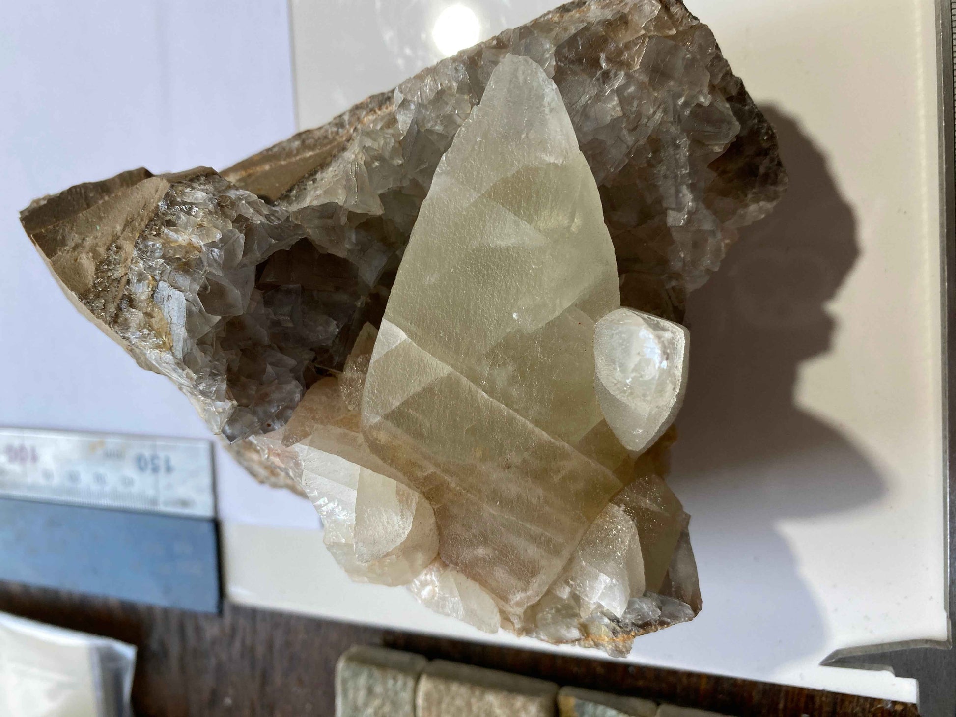 CALCITE WITH FLUORITE : LADYWASH MINE, EYAM, DERBYSHIRE DALES, ENGLAND
