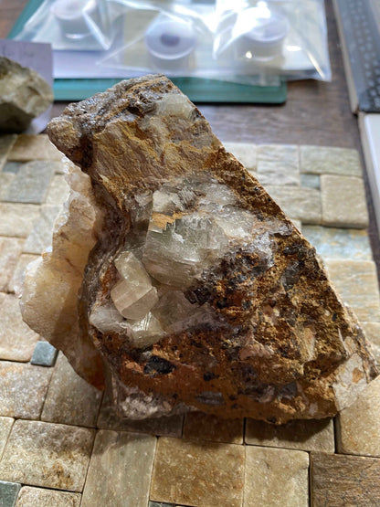 CALCITE WITH FLUORITE : LADYWASH MINE, EYAM, DERBYSHIRE DALES, ENGLAND