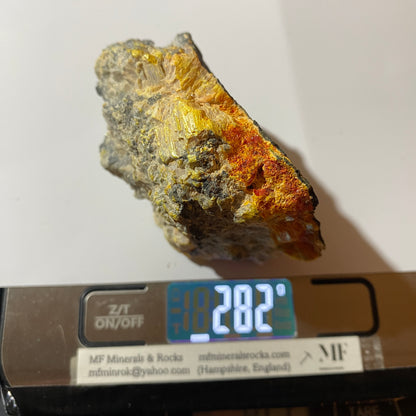 ORPIMENT/ REALGAR FROM QUIRUVILCA MINE, PERU 284g MF1351