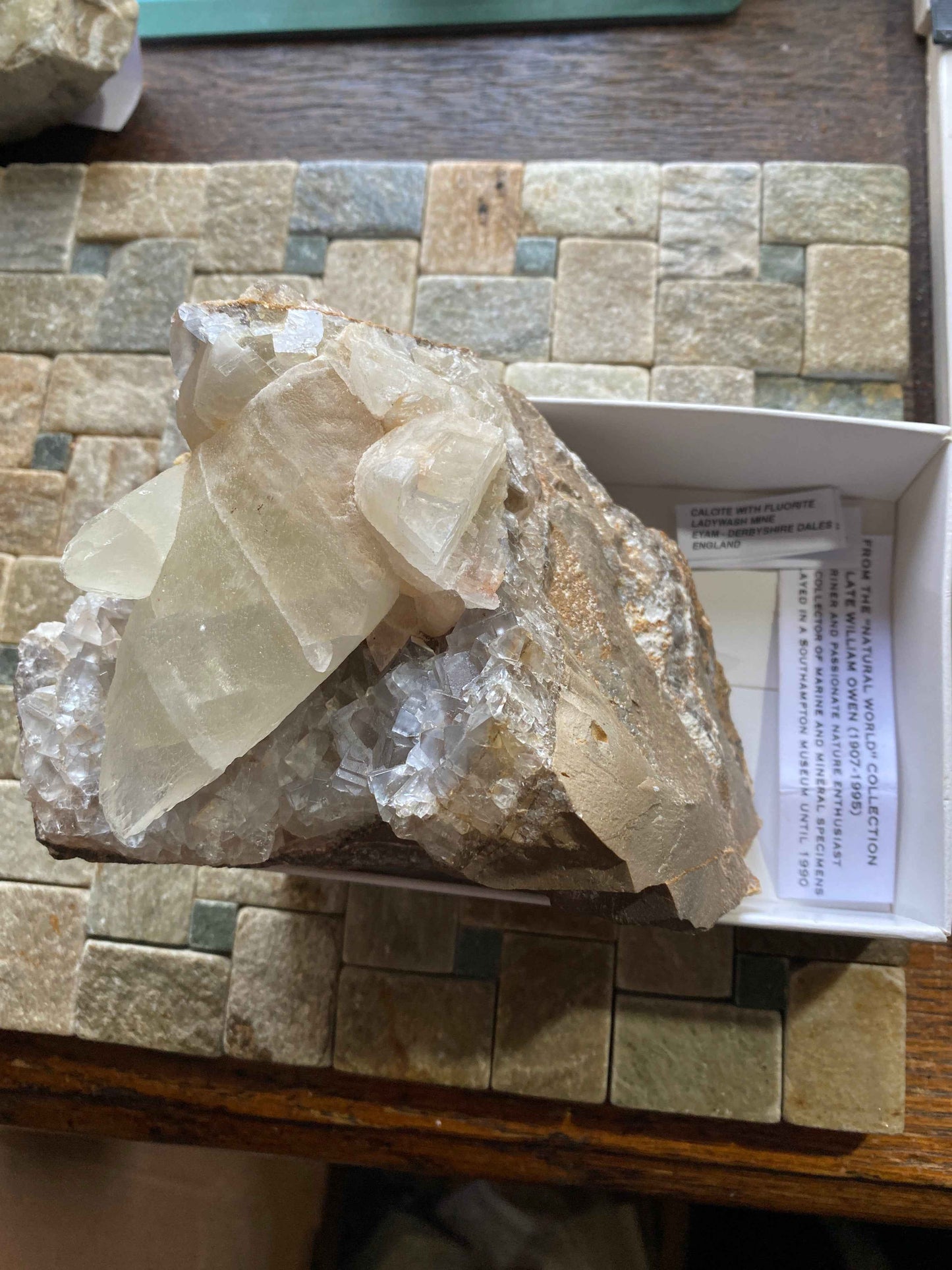 CALCITE WITH FLUORITE : LADYWASH MINE, EYAM, DERBYSHIRE DALES, ENGLAND