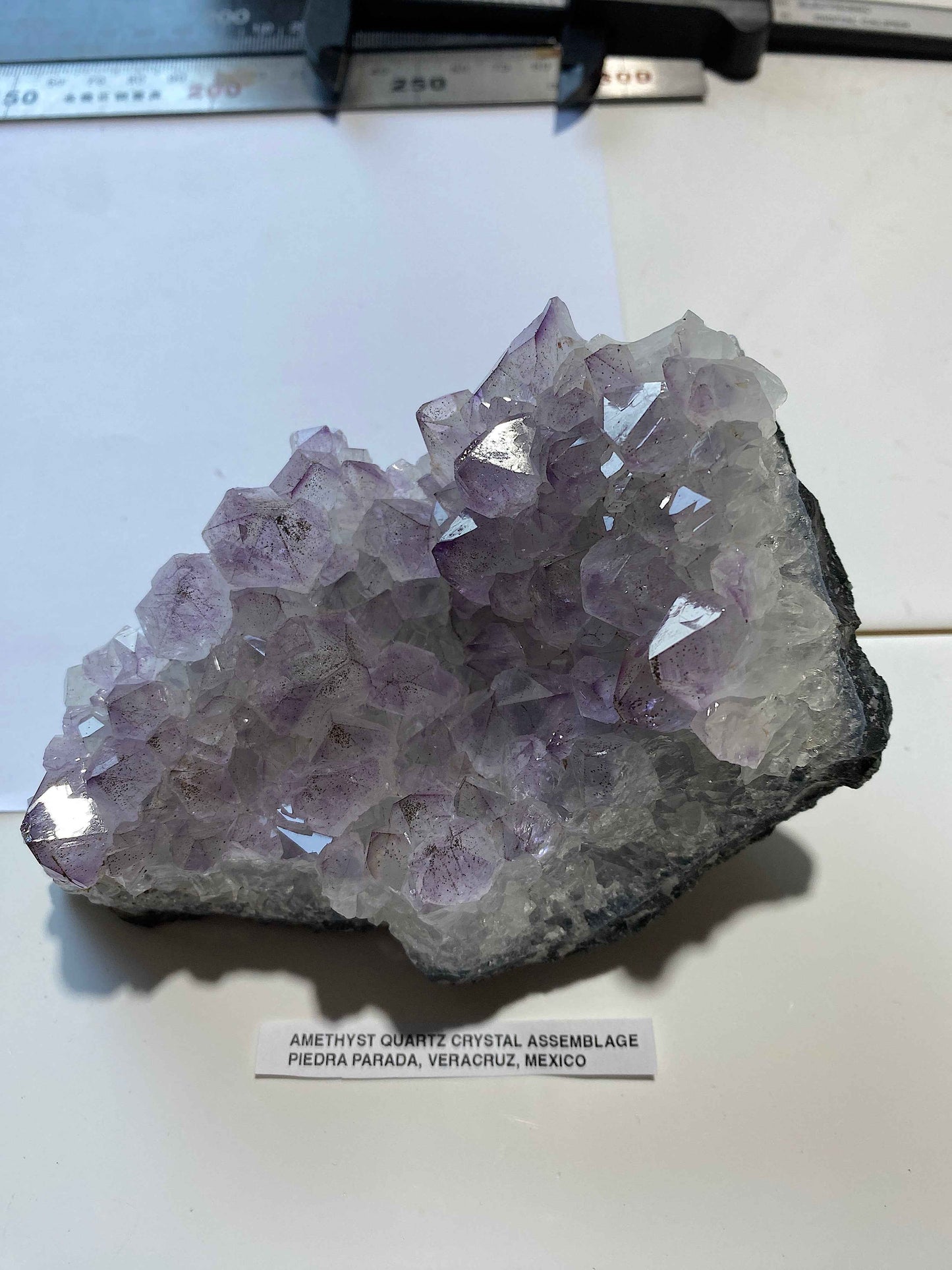 AMETHYST QUARTZ CRYSTAL ASSEMBLAGE : PIEDRA PARADA, VERACRUZ, MEXICO, 607g MF4942