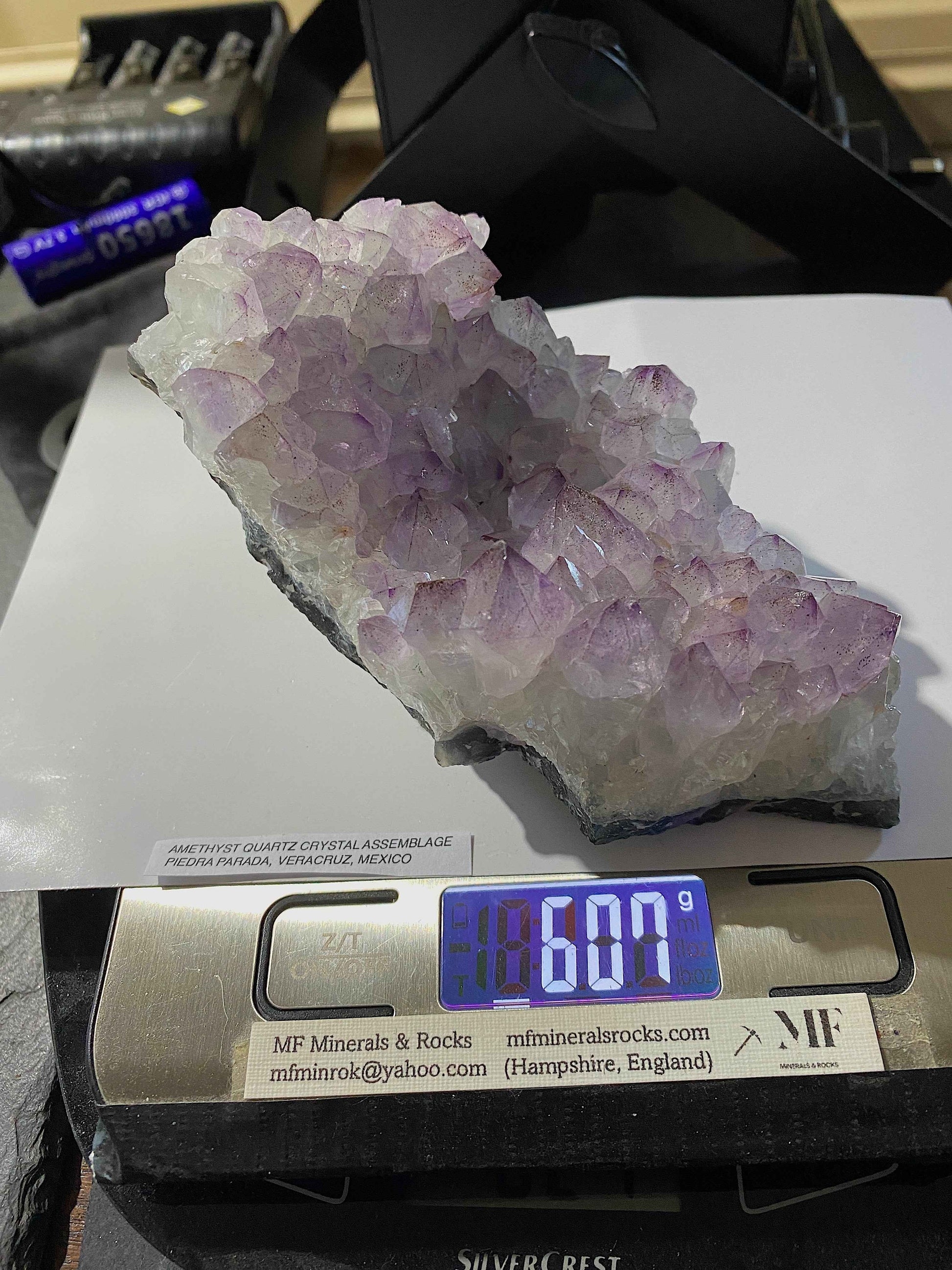 AMETHYST QUARTZ CRYSTAL ASSEMBLAGE : PIEDRA PARADA, VERACRUZ, MEXICO, 607g MF4942