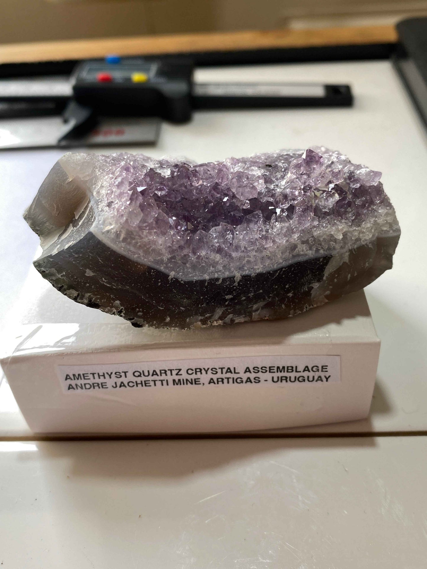 AMETHYST QUARTZ CRYSTAL ASSEMBLAGE : ANDRE JACHETTI MINE, ARTIGAS, URUGUAY 123g MF4943
