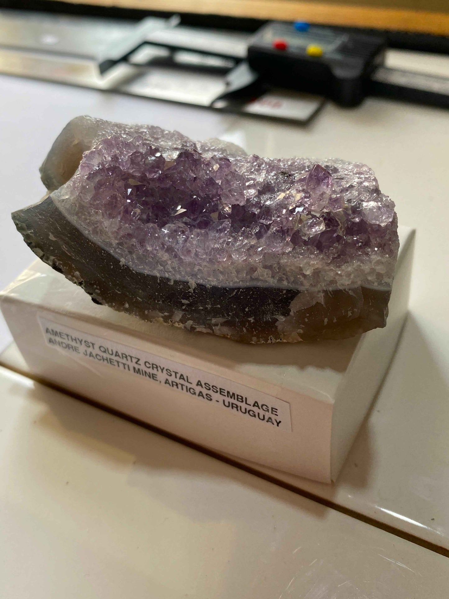AMETHYST QUARTZ CRYSTAL ASSEMBLAGE : ANDRE JACHETTI MINE, ARTIGAS, URUGUAY 123g MF4943