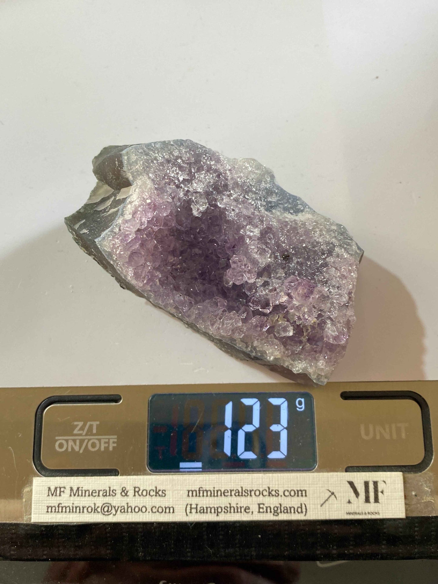 AMETHYST QUARTZ CRYSTAL ASSEMBLAGE : ANDRE JACHETTI MINE, ARTIGAS, URUGUAY 123g MF4943
