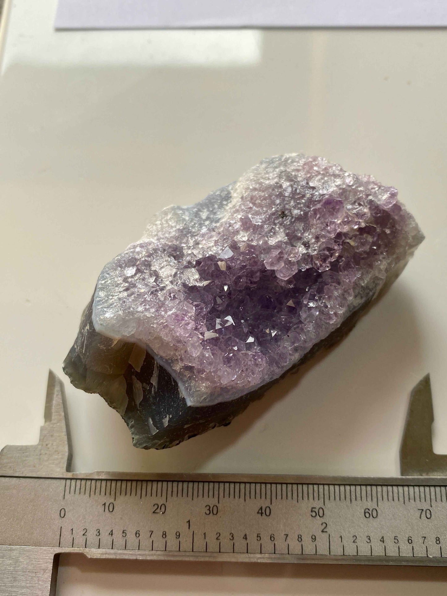 AMETHYST QUARTZ CRYSTAL ASSEMBLAGE : ANDRE JACHETTI MINE, ARTIGAS, URUGUAY 123g MF4943