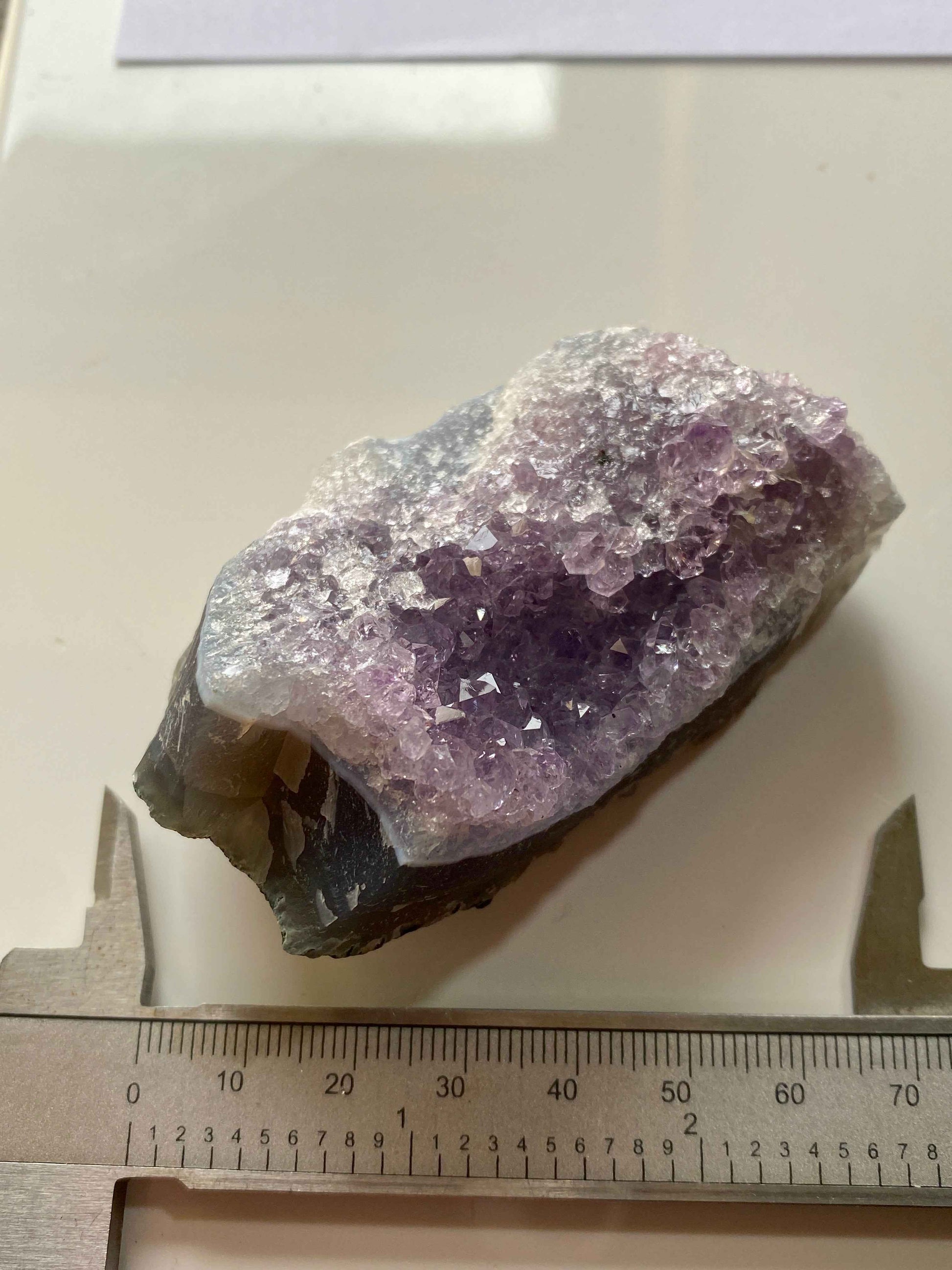 AMETHYST QUARTZ CRYSTAL ASSEMBLAGE : ANDRE JACHETTI MINE, ARTIGAS, URUGUAY 123g MF4943