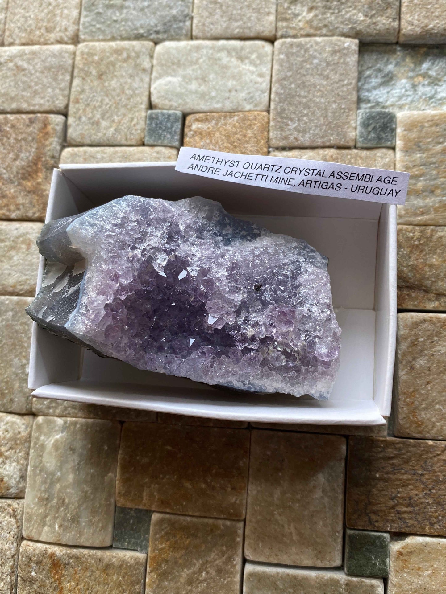 AMETHYST QUARTZ CRYSTAL ASSEMBLAGE : ANDRE JACHETTI MINE, ARTIGAS, URUGUAY 123g MF4943