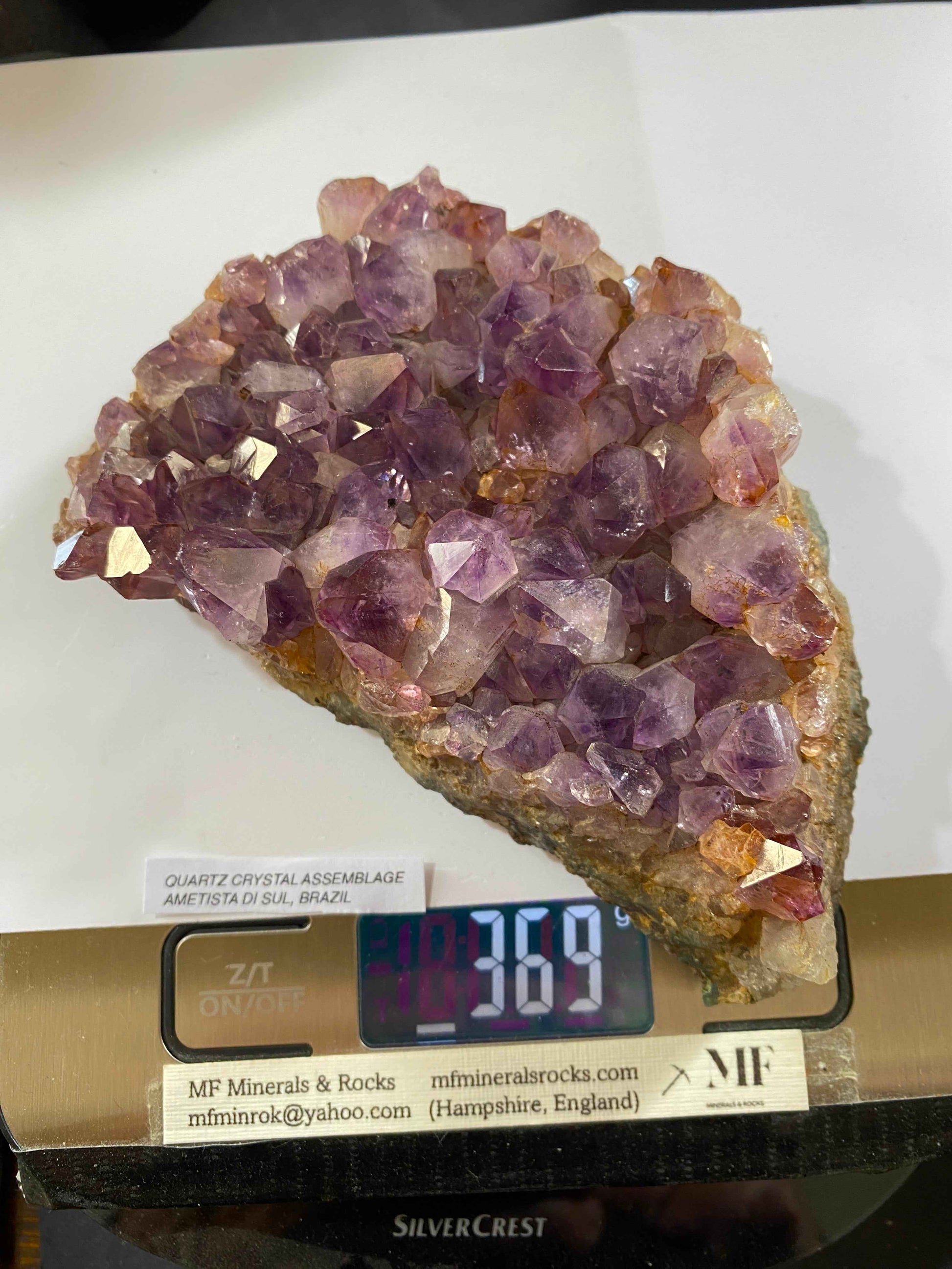 AMETHYST QUARTZ : AMETISTA DO SOL, RIO GRANDE D.S., BRAZIL 369g MF4944