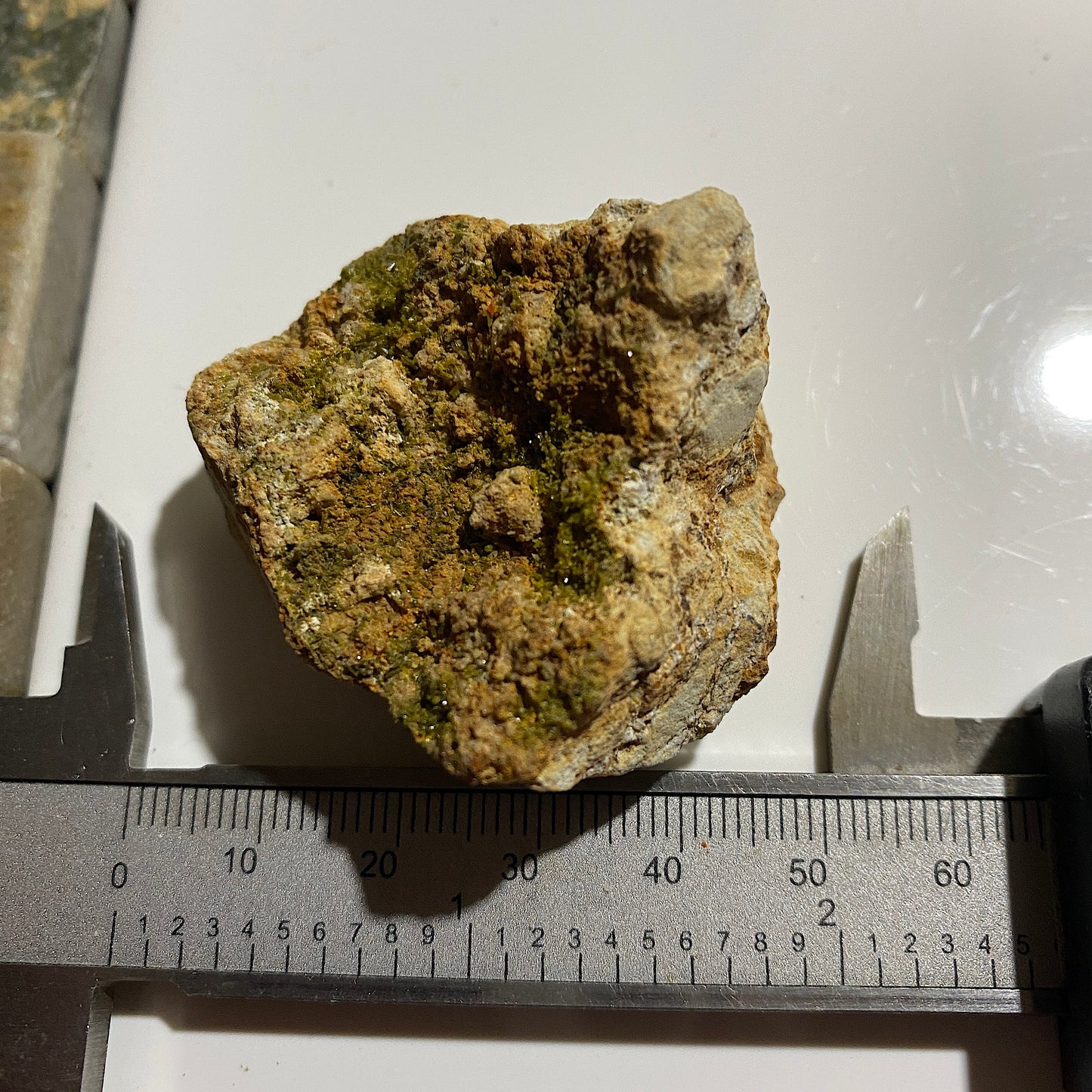 PYROMORPHITE ON LIMONITE - BWICH MINE, TAL-Y-BONT, CEREDIGION, WALES, U.K.