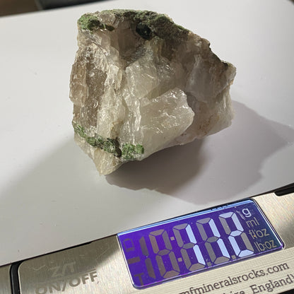 DIOPTASE ON QUARTZ FROM ALTYN-TYUBE, KAZAKHSTAN. 113g MF1391