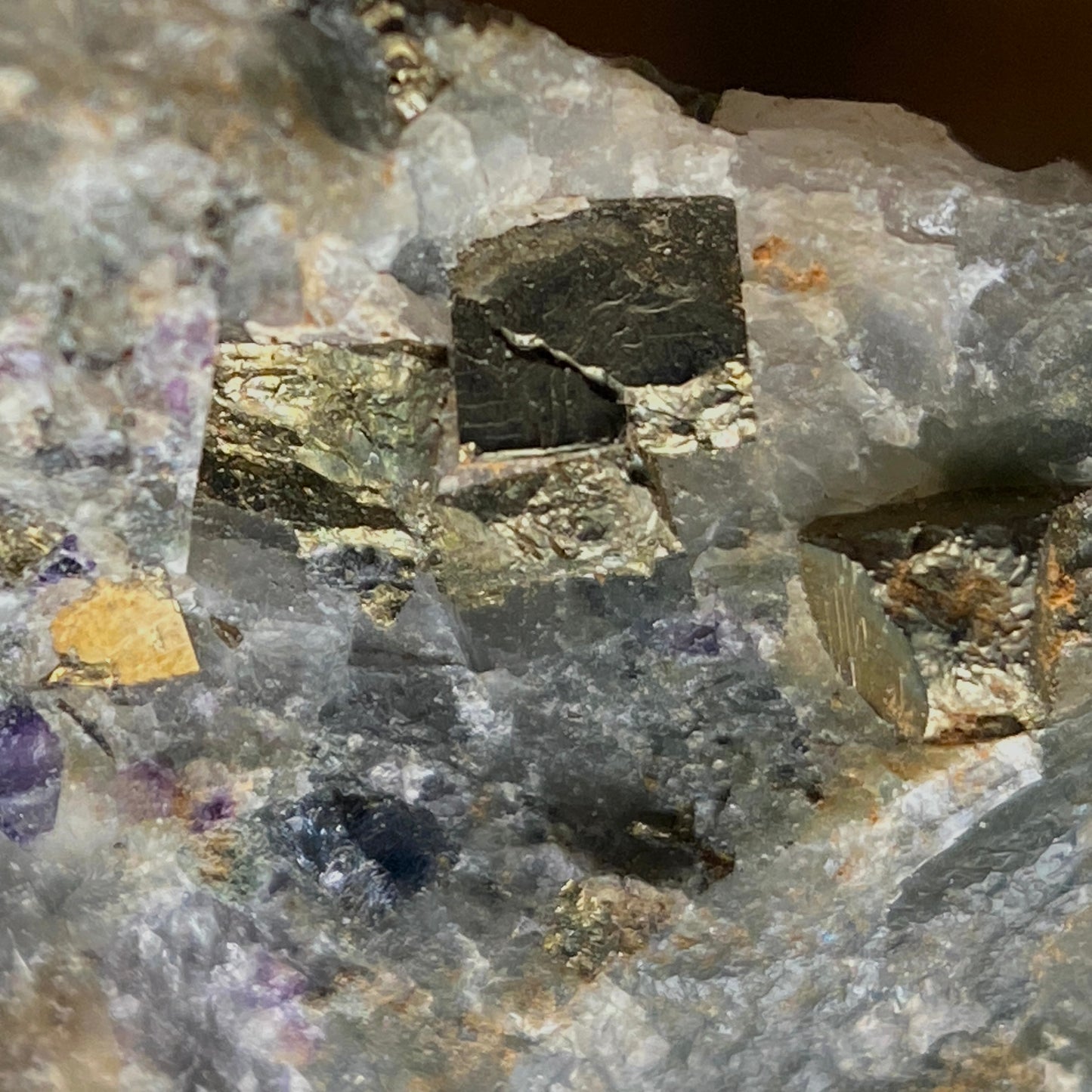FLUORITE/QUARTZ/PYRITE ETC FROM TOUNFIT CAIDAT, MOROCCO 112g MF1329