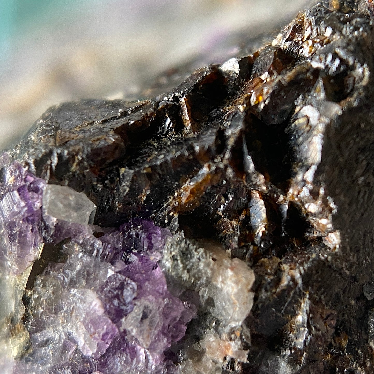 FLUORITE/QUARTZ/PYRITE ETC FROM TOUNFIT CAIDAT, MOROCCO 112g MF1329