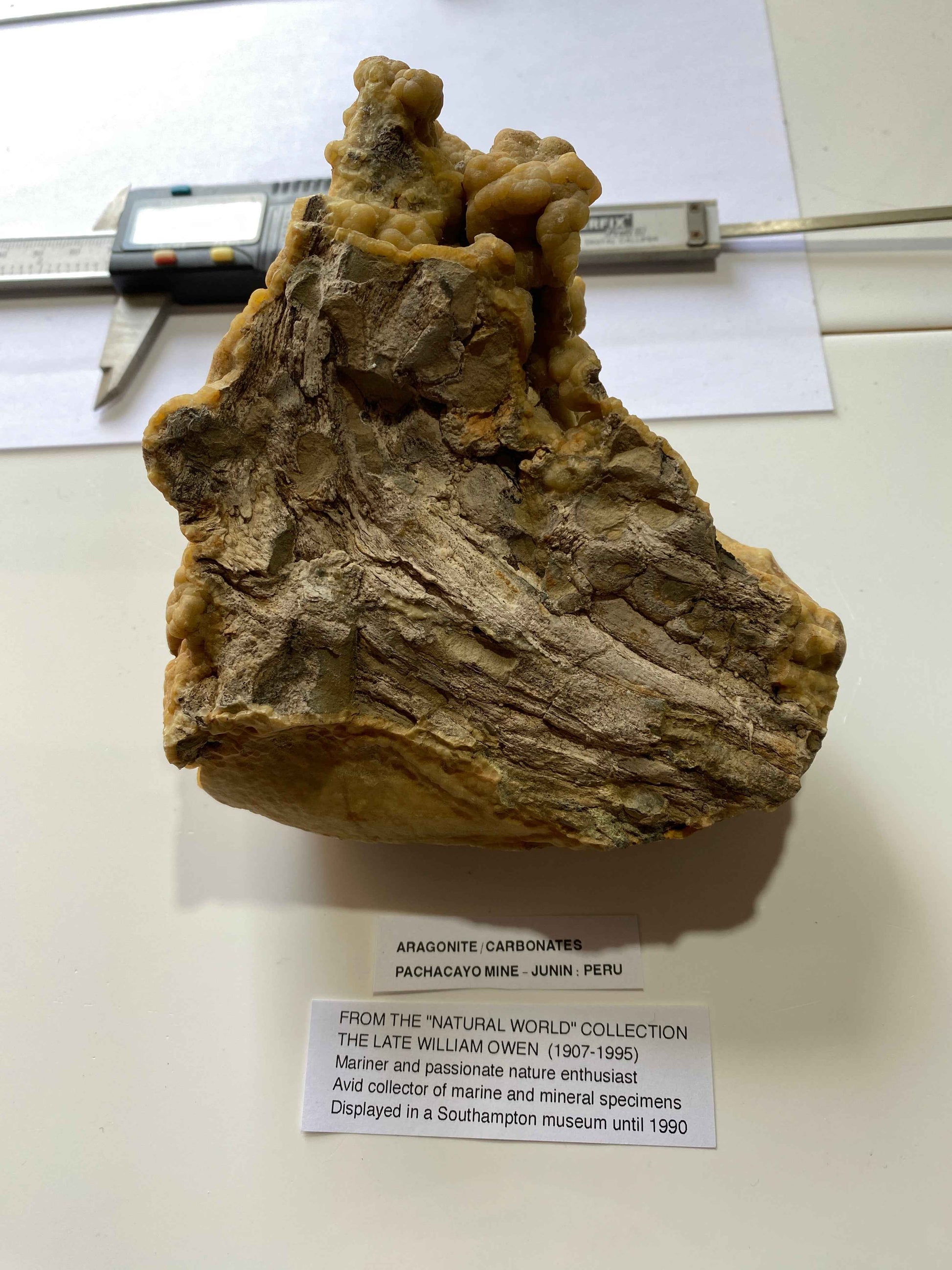ARAGONITE [ETC] : PACHACAYO MINE, JUNUN, PERU.  916g MF4953