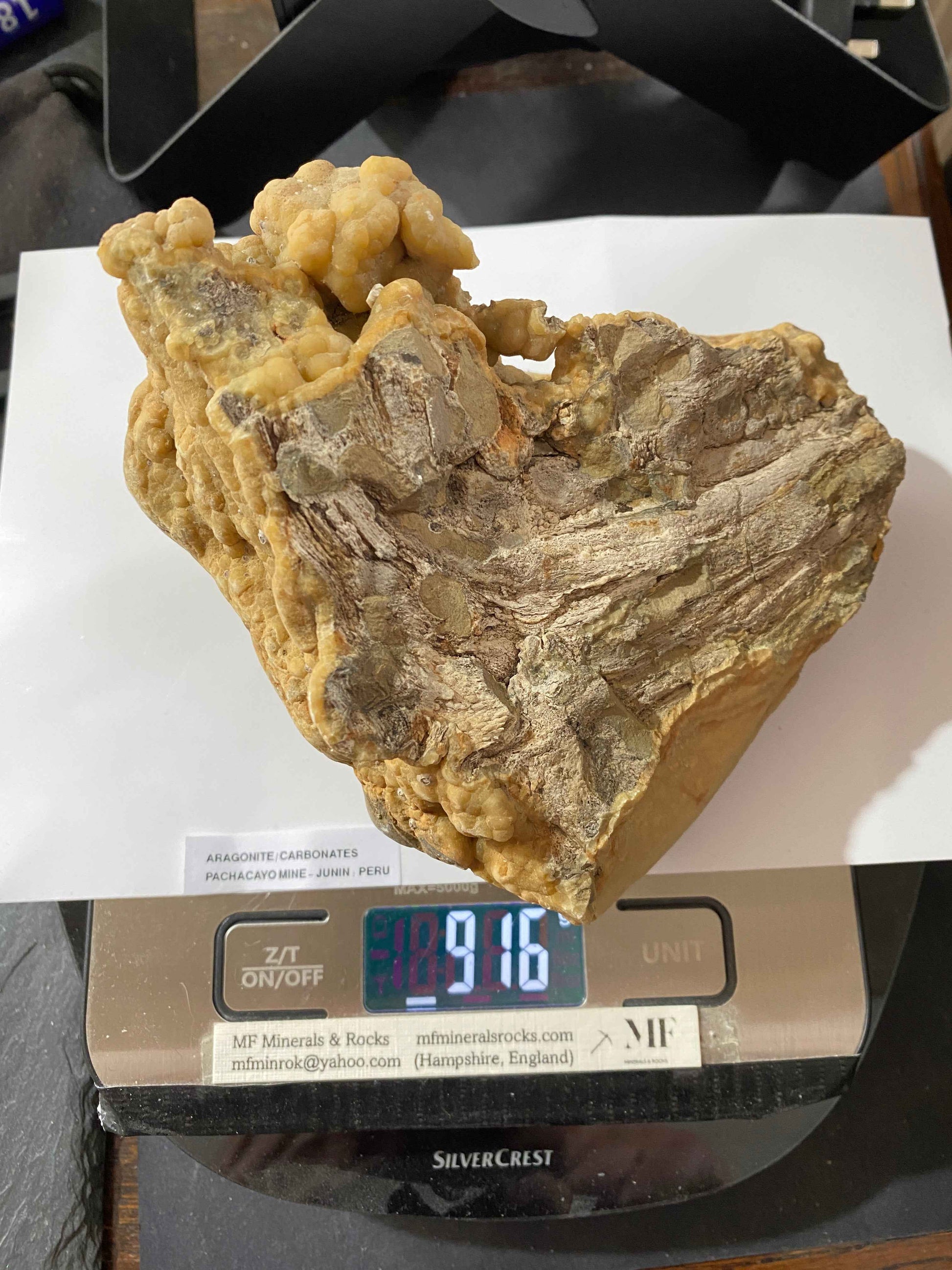ARAGONITE [ETC] : PACHACAYO MINE, JUNUN, PERU.  916g MF4953