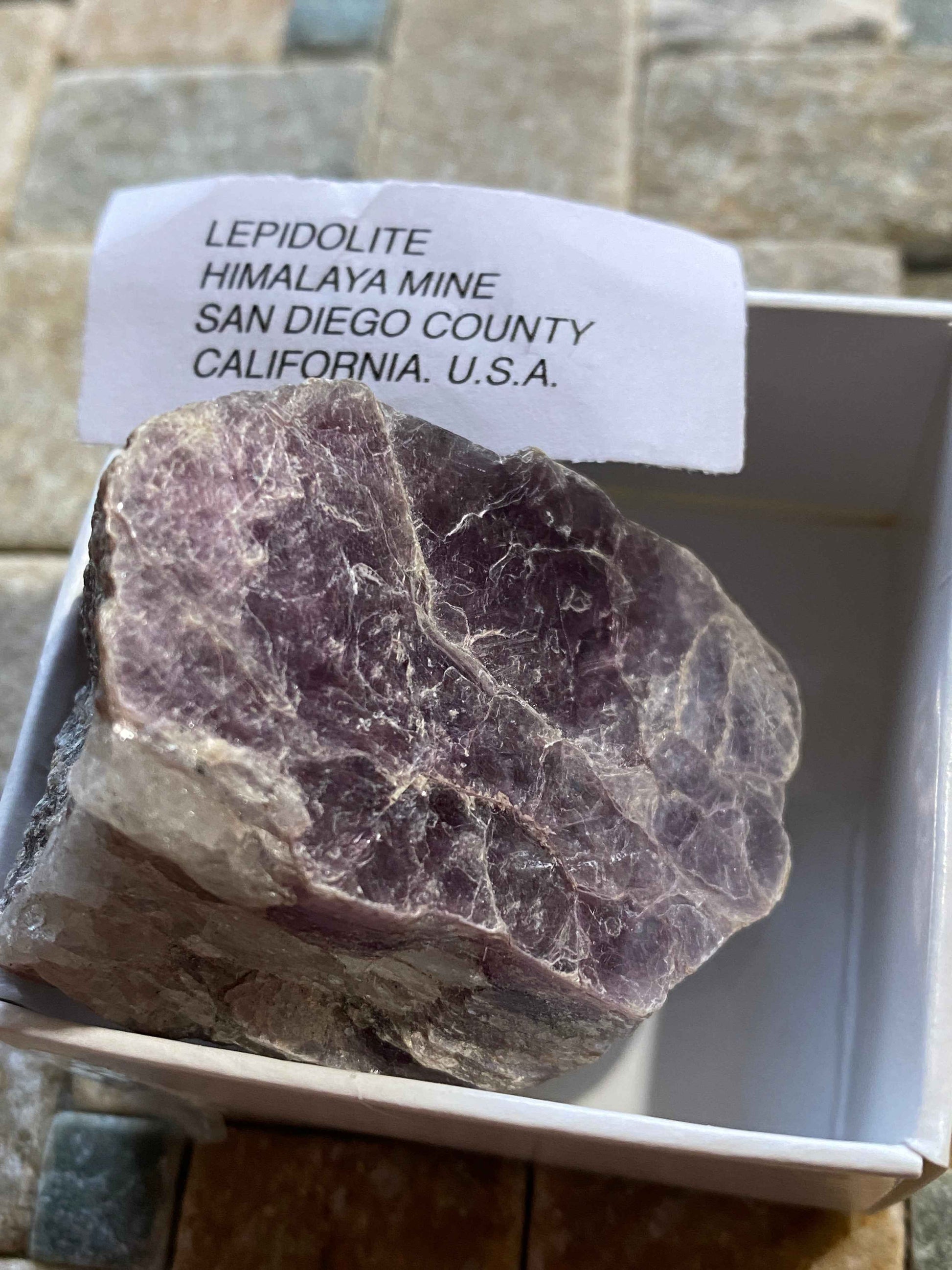 LEPIDOLITE : HIMALAYA MINE, SAN DIEGO COUNTY, CALIFORNIA, U.S.A. 62g MF4956