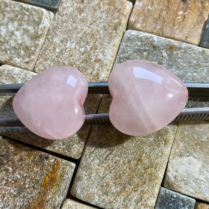 ROSE QUARTZ GEMSTONES x 2  - TAQUARAL, MINAS GERAIS, BRAZIL 48Ct. MFG5030