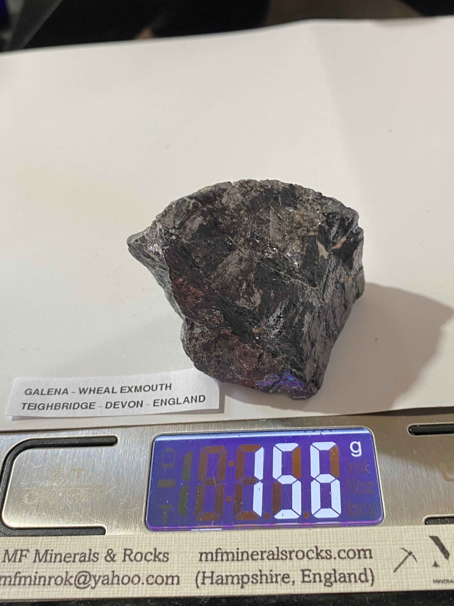 GALENA [SOLID] : WHEAL EXMOUTH, TEIGNBRIDGE, DEVON, ENGLAND 156g MF4961