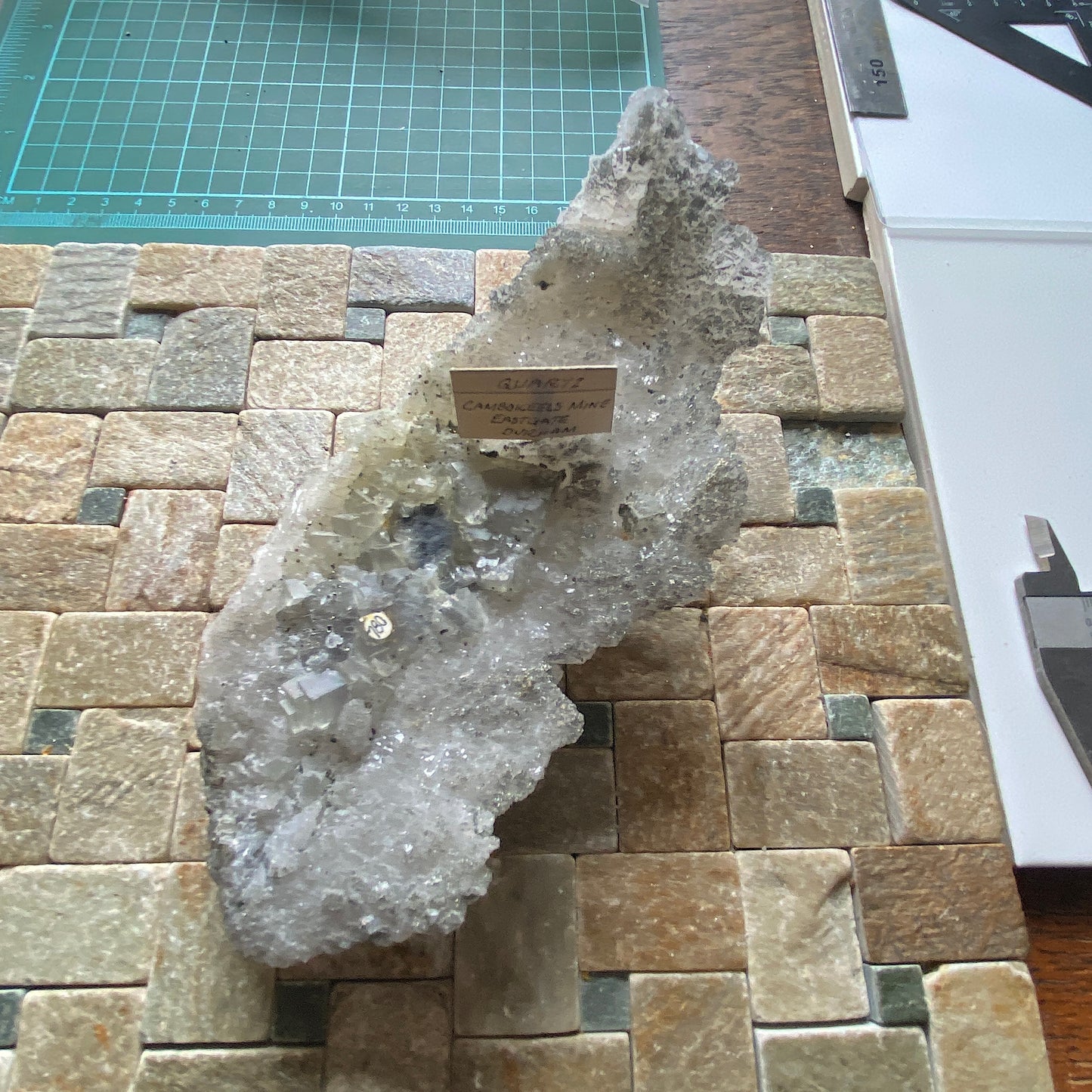 QUARTZ WITH FLUORITE ETC - CAMBOKEELS MINE, WEARDALE, CO DURHAM, ENGLAND 424g MF1364