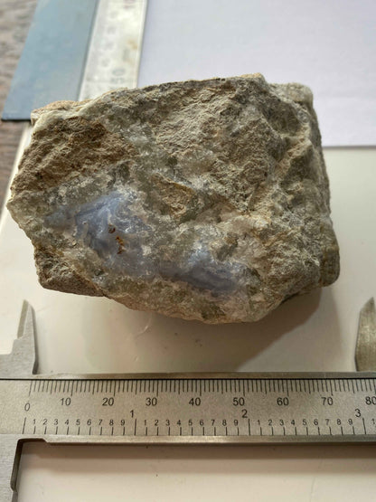 BLUE CHALCEDONY IN MATRIX : YSTERPUTZ MINE, ILKARAS REGION, NAMIBIA 316g. MF4962